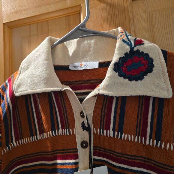 NWT Peraluna Harper Fine Embroidered Knitted Blouse - Picture 2 of 7